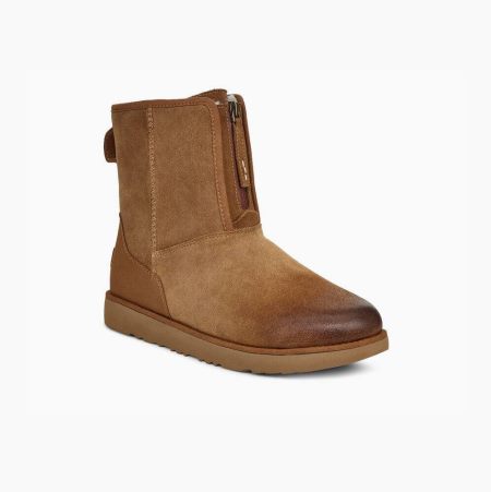 UGG Classic Short Front Zip Weather - Boots Herre - Brune (NO-L650)